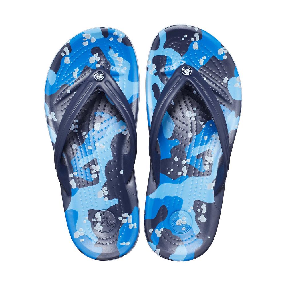 Blue Women's Crocs Crocband™ Printed Flip Flops | NZ 0179VRWD